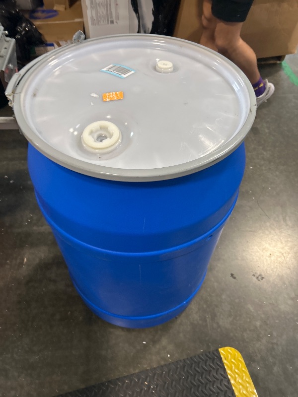 Photo 1 of 1656B 55 GAL Blue Drum Open (1656B) *Broken Clasps* 