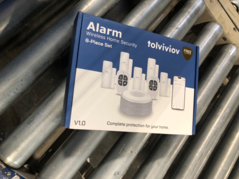 Photo 1 of WiFi Door Alarm System, Wireless DIY Smart Home Security System, with Phone APP Alert, 8 Pieces-Kit (Alarm Siren, Door Window Sensor, Remote), Work with Alexa, for House, Apartment, by tolviviov