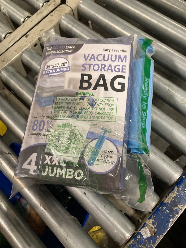 Photo 1 of 4 Pack XXL Jumbo Vacuum Storage Bags, Extra Jumbo Vacuum Sealed Bags for Comforters, Bedding, Blanket Storage, Space Saver Extra Large Vacuum Storage Bags for Huge Stuffed Toy(47.2x35 in)