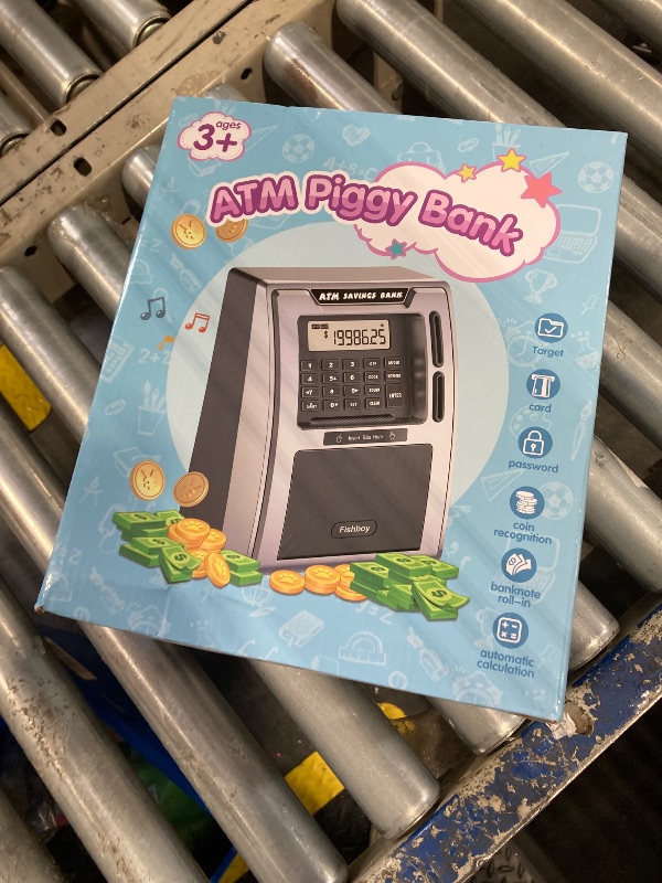 Photo 2 of 2024 Upgraded Talking ATM Piggy Bank with Power-Off Memory, Auto-Opening Drawer, Dual Debit Cards for Kids for Real Money, Onekey Shutdown, Bill Feeder, Coin Recognition, Balance Calculator Machine