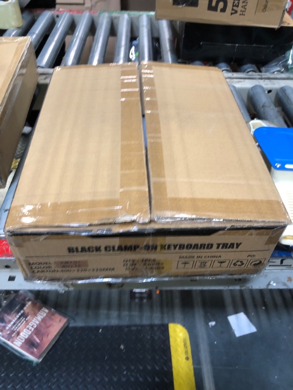 Photo 1 of BONTEC Keyboard Tray Under Desk, Pull Out Keyboard & Mouse Tray with C-clamp, 25.6 Excluding Clamps (30 Including Clamps) x 11.8 Inch Steady Slide-Out Computer Drawer for Typing, White