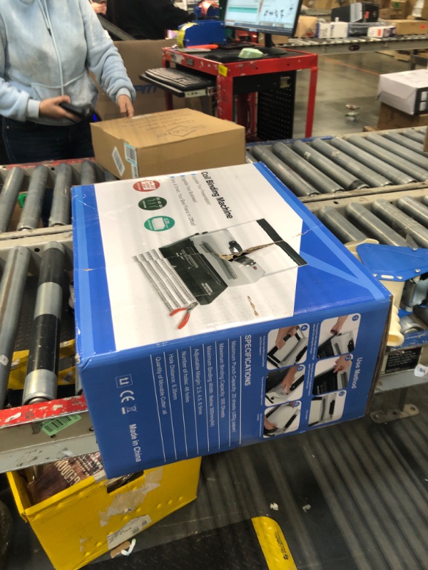 Photo 1 of MAKEASY Spiral Coil Binding Machine with 46 Fully Disengaging Pins - Electric Coil Inserter - Adjustable Side Margin, Comes with Free 1 Box Coil Spines & Plier, 20 Sheet Punch Capacity