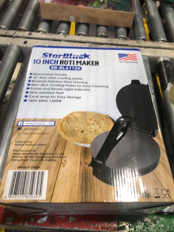 Photo 2 of 10inch Roti Maker by StarBlue with FREE Roti Warmer and Removable Handle - The automatic Stainless Steel Non-Stick Electric machine to make Indian style Chapati, Tortilla, Roti AC 110V 50/60Hz 1200W