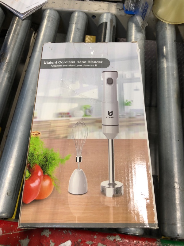 Photo 2 of Cordless Hand Blender, UTALENT Variable Speed Immersion Blender handheld Rechargeable, with Fast Charger, Egg Whisk, for Smoothies, Milkshakes, Hummus and Soups – White