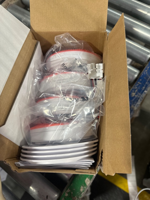 Photo 1 of Kidde Hardwired Smoke Detector, 10-Year Battery Backup, Interconnectable, LED Warning Light Indicators, 4 Pack