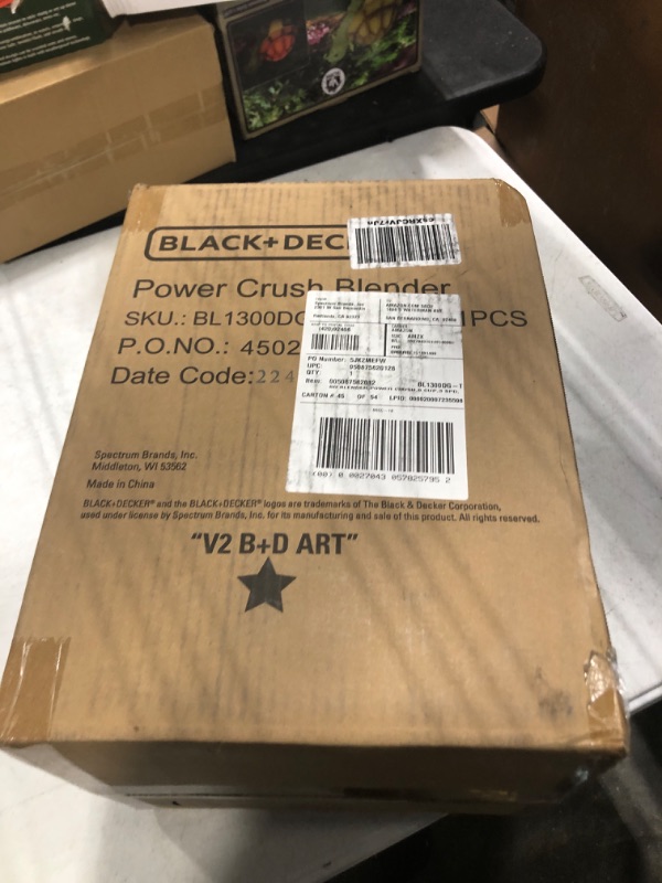 Photo 1 of BLACK+DECKER PowerCrush Digital Blender with Quiet Technology, Stainless Steel, BL1300DG-P