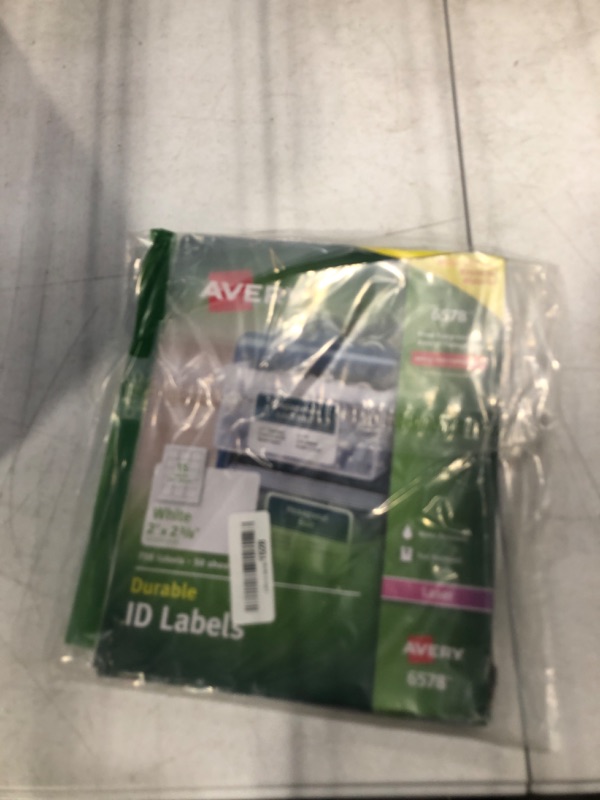 Photo 1 of Avery Durable White Cover Up ID Labels for Laser Printers, 2" x 2.625", Pack of 750 (6578)