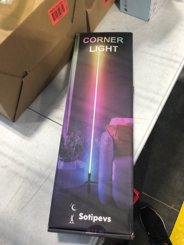 Photo 1 of Corner Floor Lamp,60” Smart RGB LED Corner Lamp with App and Remote Control, Color Changing Ambience Light with Music Sync, Easy to Install, Led Floor Lamp for Living Room Bedroom Gaming Room