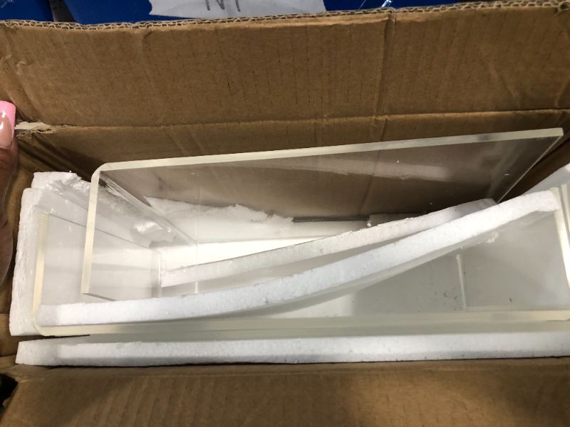 Photo 1 of X-cosrack Acrylic Monitor Stand Riser,Dual Monitor Stand with Adjustable Length and Angle,3 Shelf with Anti-Slip Mat for Laptop, Computer, PC, Printer,TV Screen