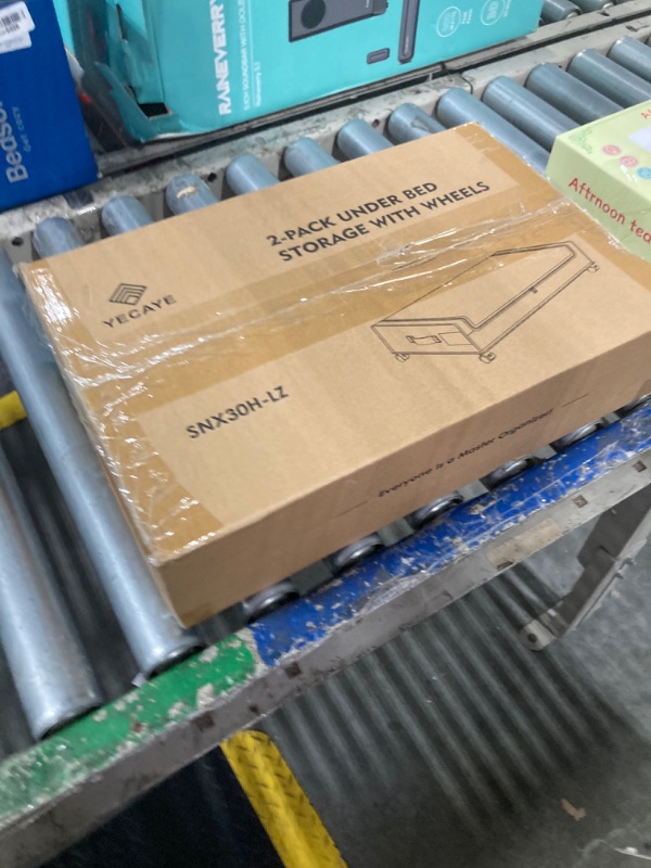 Photo 1 of Yecaye Under Bed Storage with Wheels, 2Pack Under Bed Storage Containers, Under Bed Shoe Storage Organizer, Rolling Under Bed Metal Drawer for Clothes, Blankets(30.71 x 16.93 x 6.69 in)