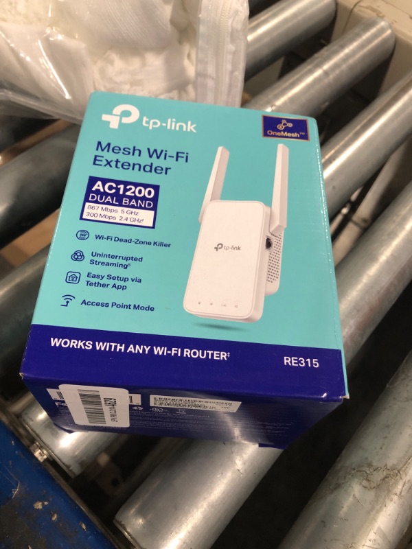 Photo 1 of TP-Link AC1200 WiFi Extender, 2024 Wirecutter Best WiFi Extender, 1.2Gbps home signal booster, Dual Band 5GHz/2.4GHz, Covers Up to 1500 Sq.ft and 30 Devices ,support Onemesh, One Ethernet Port (RE315)