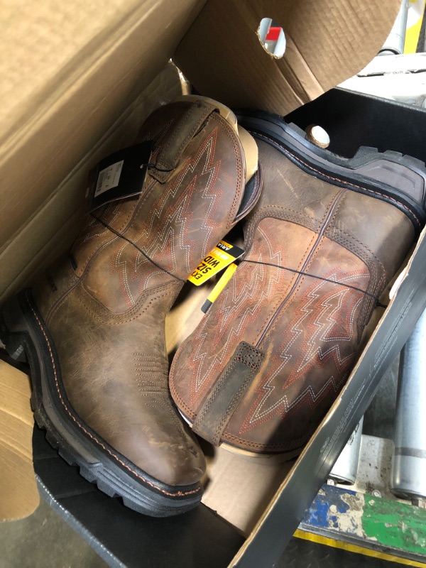 Photo 3 of ARIAT BMVY9 Mens Big Rig Waterproof Work Boot Dark Brown/Distressed Brown 7 Wide