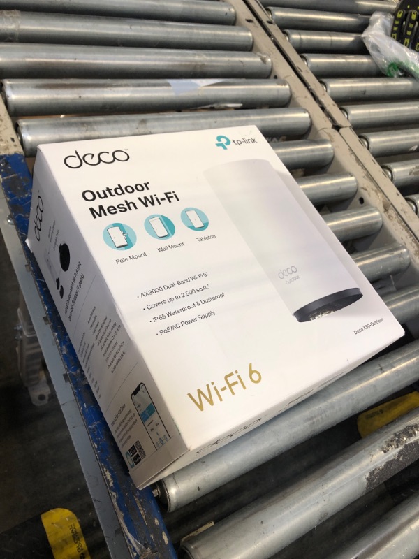 Photo 2 of *WELL USED* TP-Link Deco Outdoor Mesh WiFi (Deco X50-Outdoor), AX3000 Dual Band WiFi 6 Mesh, 2 Gigabit PoE Ports, 802.3at PoE+,Weatherproof, Works with All Deco Mesh WiFi, 1-Pack