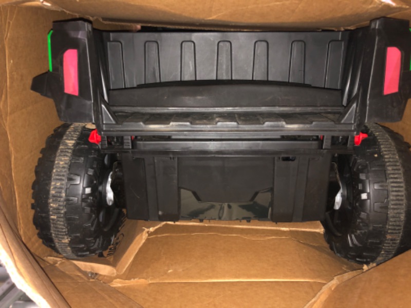 Photo 1 of Ride On Dump Truck, 24V Ride On Car with Remote Control, Electric Dump Bed and Extra Shovel, Ride On Tractors Car with Music Player, Key Start for Safety, Gift for Kids