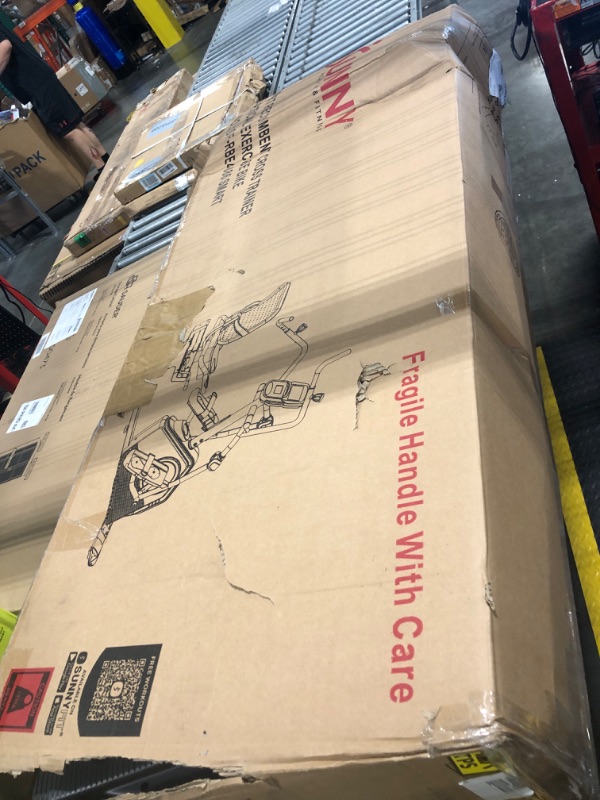 Photo 1 of Sunny Health & Fitness Electromagnetic Recumbent Cross Trainer Exercise Elliptical Bike w/ Arm Exercisers, Easy Access Seat & Exclusive SunnyFit® App Enhanced Bluetooth Connectivity - SF-RBE4886SMART