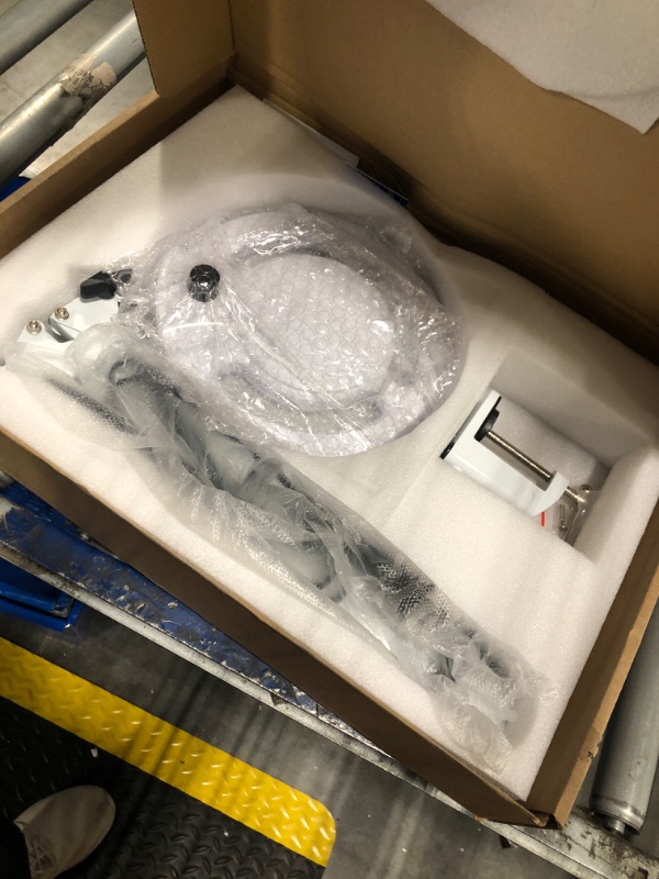 Photo 1 of 10X Magnifying Glass with Light, KIRKAS 2,200 Lumens LED Magnifying Lamp with Clamp, Stepless Dimmable Real Glass Lens Magnifier, Adjustable Arm Workbench Light for Close Work Hobby Repair - White