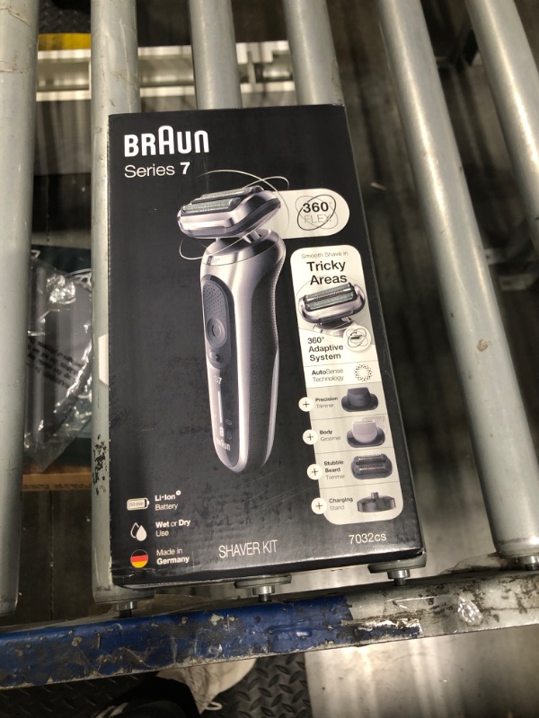 Photo 1 of Braun Series 7 7032cs Flex Electric Razor for Men, Wet & Dry, Electric Razor, Rechargeable, Cordless Foil Shaver with Beard Trimmer and Charging Stand, Silver