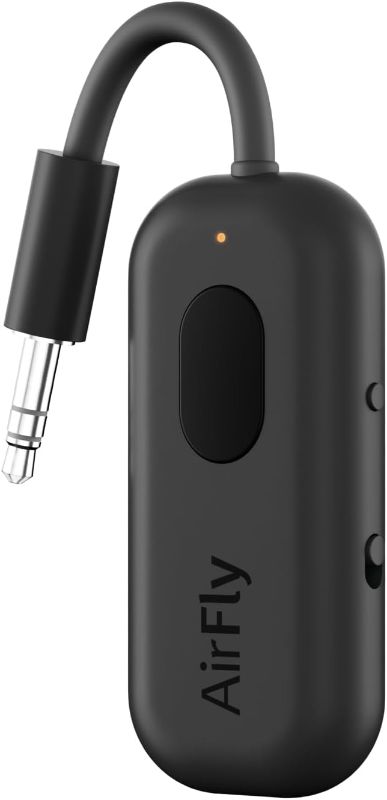 Photo 1 of 1Mii Safefly Min+ Bluetooth Transmitter and Receiver for Airplane/TV to 2 Wireless Headphones – Wireless Adapter for AirPods, Airplane, Car, Gym, Home, Use with Any 3.5 mm Audio Jack, Black
