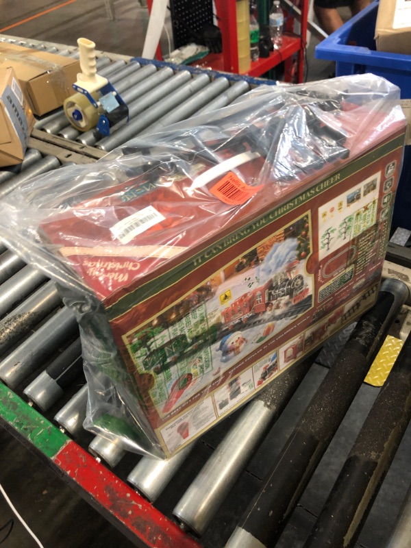 Photo 1 of JUQU Train Set, Extra Large Christmas Train Set with Remote Control, Luxury Toy Train w/Lights, Sounds, 4 Speeds & 2 Smoke Outlets, Rechargeable Battery-Powered Train Toys Gifts for Kids 3 4 5 6 7 8+