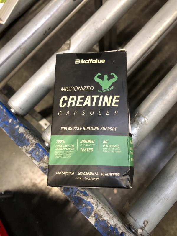 Photo 1 of BIKAYALUE Micronized Creatine Monohydrate Capsules, Creatine Capsules Supplement for Muscle, Strength, Performance, Energy, Recovery, Gluten Free Creatine for Women and Men, 200Capsules (40 Servings)