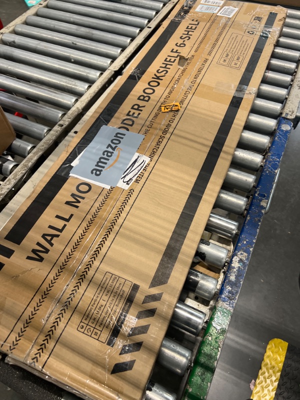 Photo 1 of ODK 6-Tier Ladder Shelf, 87 Inches Wall Mounted Ladder Bookshelf with Metal Frame, Open Industrial Shelves for Home Office, Bedroom and Living Room, Black