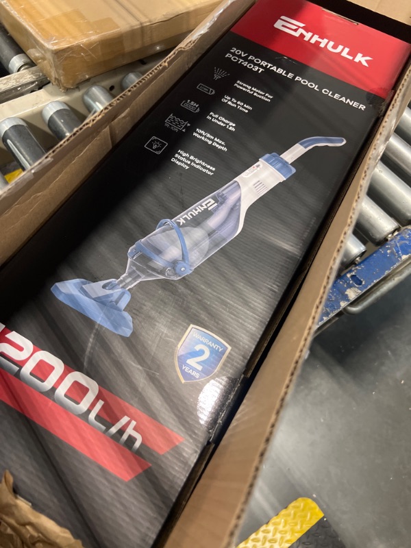 Photo 1 of Pool Vacuum for Above Ground Pool with a Telescopic Pole, Running time up to 1H, T403 Handheld Rechargeable Pool Cleaner with Powerful Suction up to 18.5 gallons/min, Ideal for Leaves, Debris