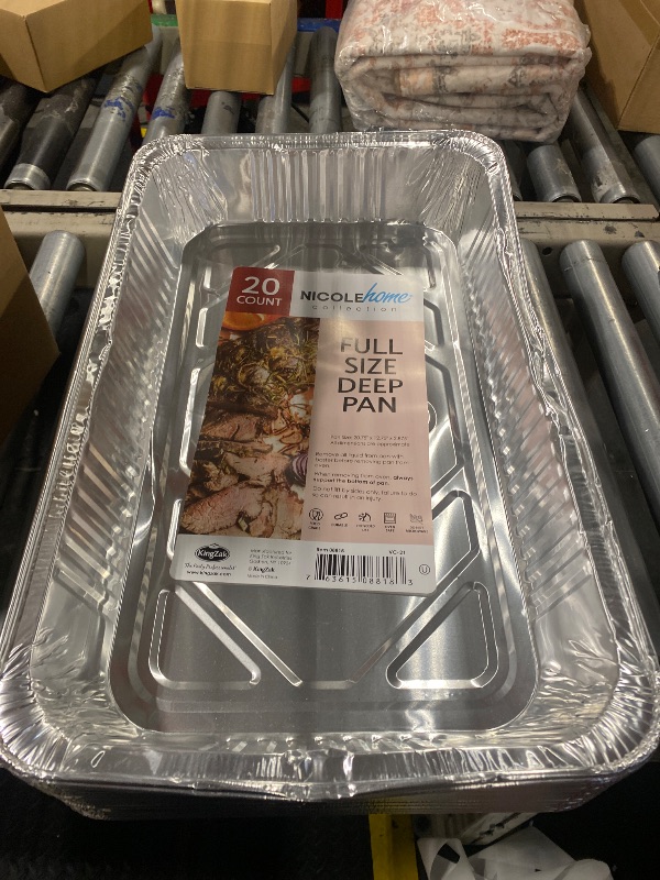 Photo 1 of Aluminum Deep Foil Pans Full Size, Large Disposable Roasting & Baking Pan, 21"x13" (20 Pack) Extra Heavy Duty Chafing Trays for Hotels, Restaurants, Caterers, Steam Table, Buffets & Bakeware