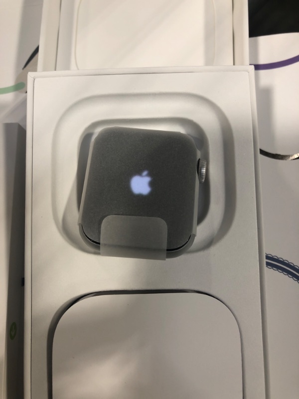 Photo 1 of ** Open inspection New ** Apple Watch SE (2nd Gen) [GPS + Cellular 40mm] Smartwatch with Silver Aluminum Case with Blue Cloud Sport Loop One Size. Fitness and Sleep Trackers, Crash Detection, Heart Rate Monitor, Carbon Neutral