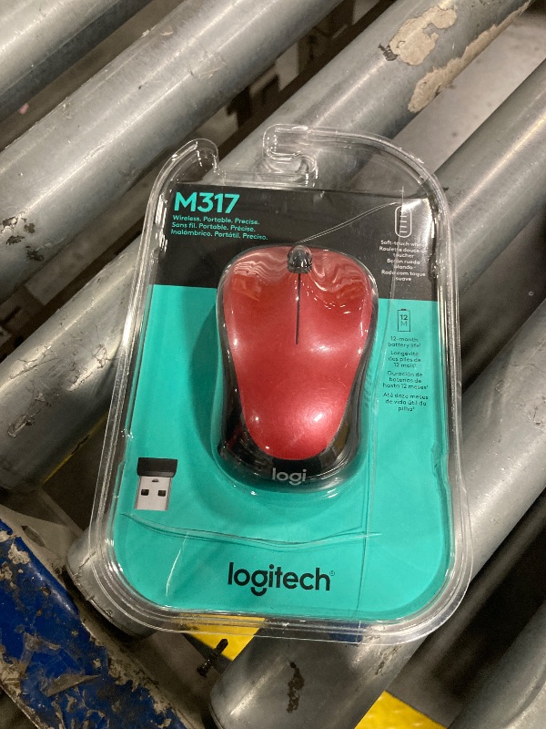 Photo 2 of ***USED***UNTESTED***Logitech M317 Wireless Mouse, 2.4 GHz with USB Receiver, 1000 DPI Optical Tracking, 12 Month Battery, Compatible with PC, Mac, Laptop, Chromebook - Red