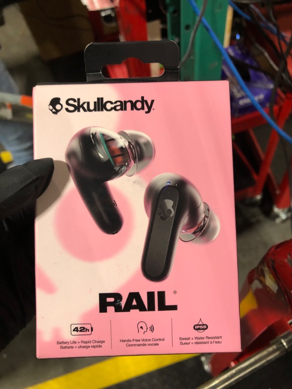 Photo 2 of *DO NOT POWER ON* Skullcandy Rail In-Ear Wireless Earbuds, 42 Hr Battery, Skull-iQ, Alexa Enabled, Microphone, Works with iPhone Android and Bluetooth Devices - Black