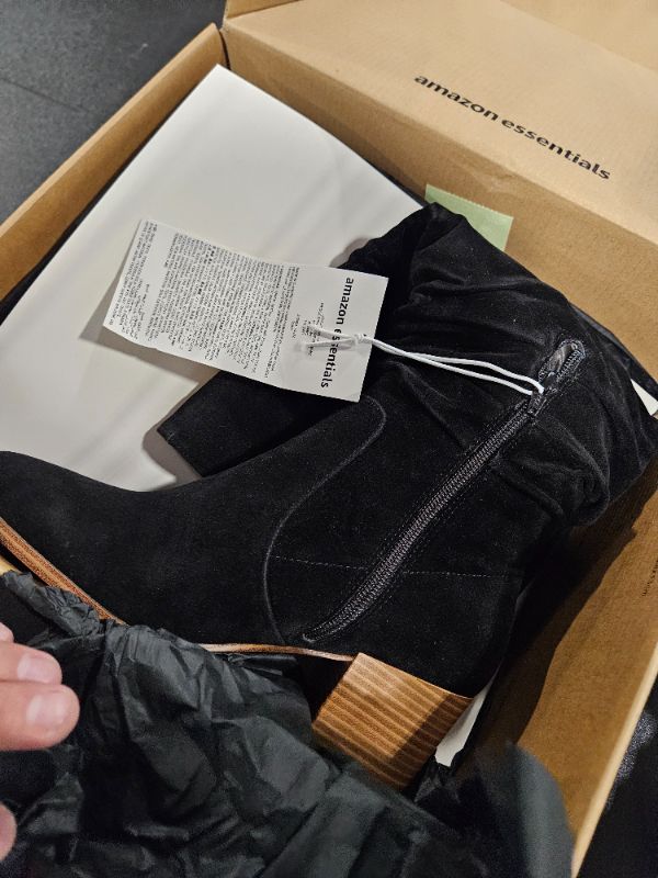 Photo 1 of Amazon Essentials Women's Tall Block Heel Boots, Black, 7 Wide