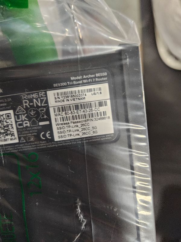 Photo 3 of **USED**
TP-Link Tri-Band BE9300 WiFi 7 Router Archer BE550 6-Stream 9.2Gbps Full 2.5G Ports 6 Internal Antennas Covers Up to 2,000 Sq. Ft. Add Easy-Mesh Device for Extended Coverage VPN Support