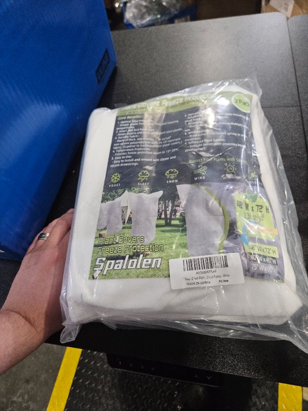 Photo 1 of 2 Pack Plant Covers Freeze Protection, 48"W x 72"H Winter Frost Blanket 2.36 oz/yd² Fabric Frost Cloth Tree Covers Shrub Jacket Bag with Zipper & Drawstring for Plants Fruit Tree Shrub Potted - White