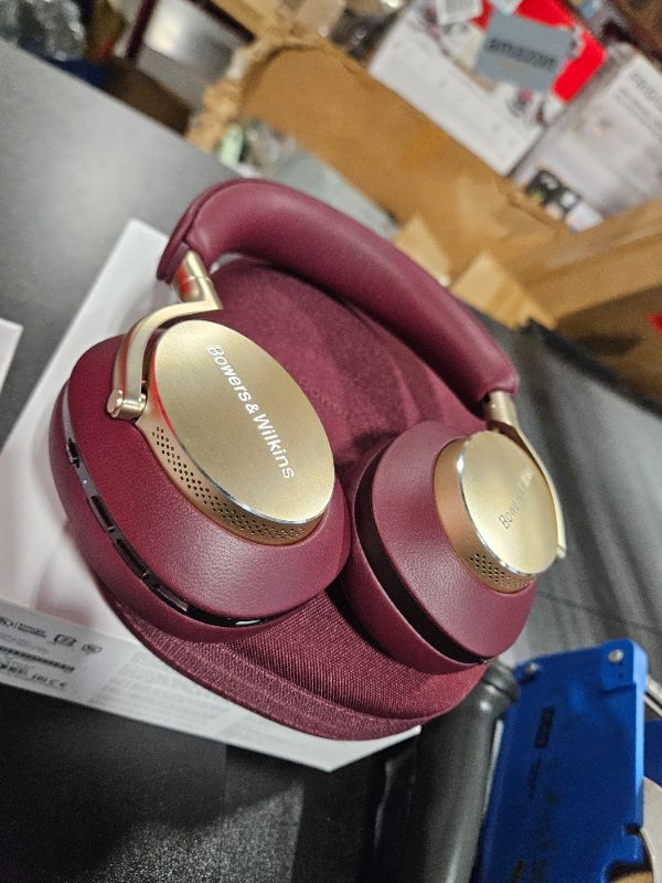 Photo 2 of **USED**
Bowers & Wilkins Px8 Over-Ear Wireless Headphones, Advanced Active Noise Cancellation, Luxurious Materials, 30-Hour Battery Life, 15-Min Quick Charging, Royal Burgundy