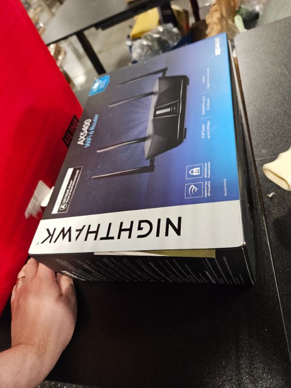 Photo 1 of **USED****UNABLE TO TEST**
NETGEAR Nighthawk 6-Stream Dual-Band WiFi 6 Router (RAX54S) – Security Features, AX5400 Wireless Speed, Up to 5.4 Gbps, Covers up to 2,500 sq. ft., 25 Devices - 1-Year Armor Subscription Included