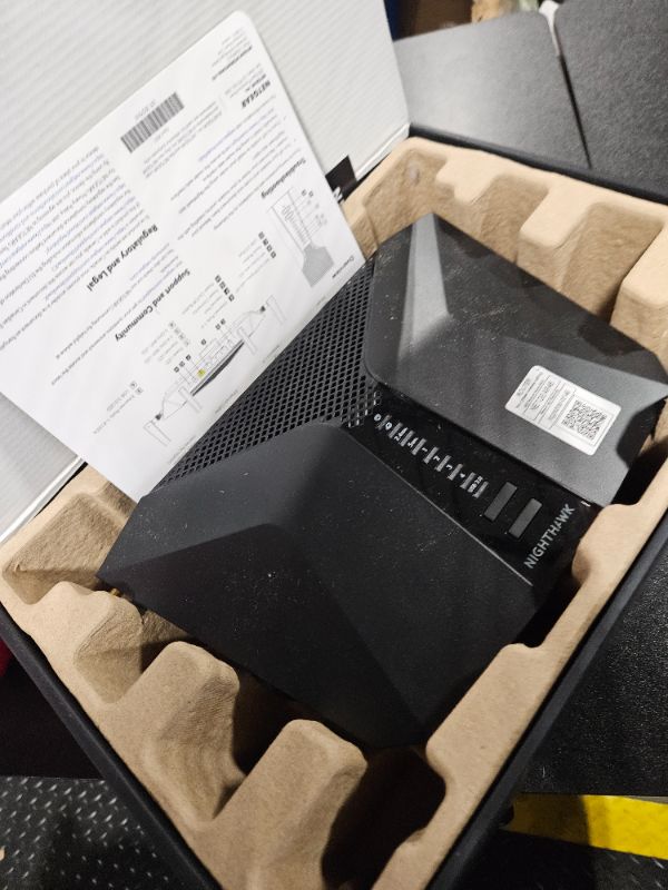 Photo 1 of **USED****UNABLE TO TEST**
NETGEAR Nighthawk 6-Stream Dual-Band WiFi 6 Router (RAX54S) – Security Features, AX5400 Wireless Speed, Up to 5.4 Gbps, Covers up to 2,500 sq. ft., 25 Devices - 1-Year Armor Subscription Included