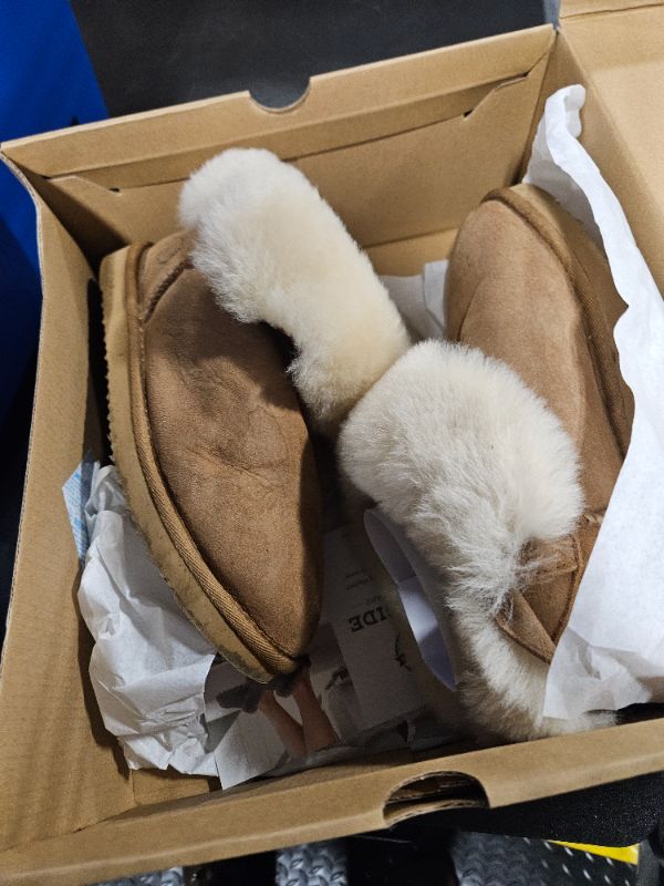 Photo 2 of **USED**
 Dearfoams Women's Fireside Perth Genuine Shearling Indoor/Outdoor Water Resistant Foldover Boot