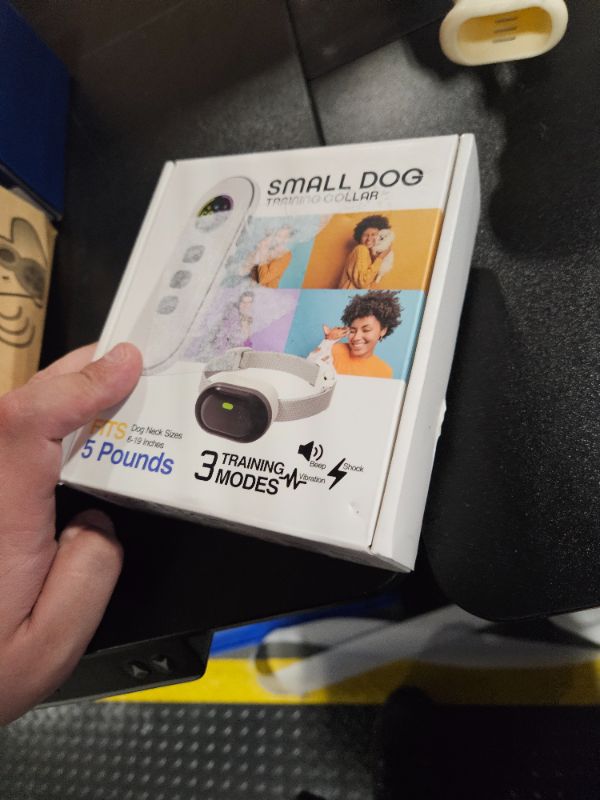 Photo 2 of ***Missing charger cord*** Ultra-Small Dog Shock Collar, Ultra-Light & Thin Dog Training Collar with 1300ft Remote, Tailored for Small Dogs 5-15lbs & Medium Dogs, 198-Level Precise Control, Waterproof, Rechargeable (Beige).