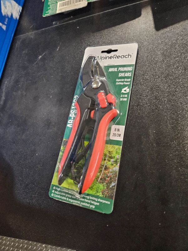 Photo 2 of AlpineReach Anvil Pruning Shears for Gardening, Sharp Ergonomic Pruners, Heavy Duty High Carbon Steel Blade Plant Cutting Clippers, Adjustable Soft Handle for Small & Large Hands, Secateurs, Gift