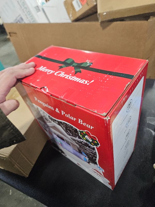 Photo 1 of FunFanso 8FT Christmas Inflatable Polar Bear with Penguin and Igloo Outdoor Yard Decorations, Blow up Xmas Holiday Decor with Built-in Rotating LED Lights for Lawn Garden Party Patio Porch Home