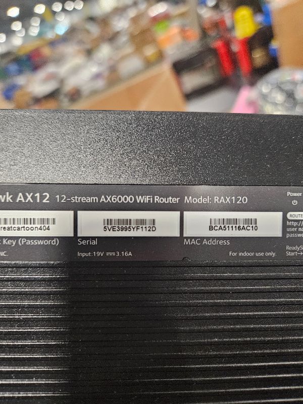 Photo 2 of **USED**
NETGEAR Nighthawk WiFi 6E Router (RAXE500) - Security Features, 12-Stream Gigabit Router AXE11000 Tri-Band Wireless Speed (Up to 10.8Gbps), New 6GHz Band, Coverage up to 3,500 sq. ft, 60 Devices