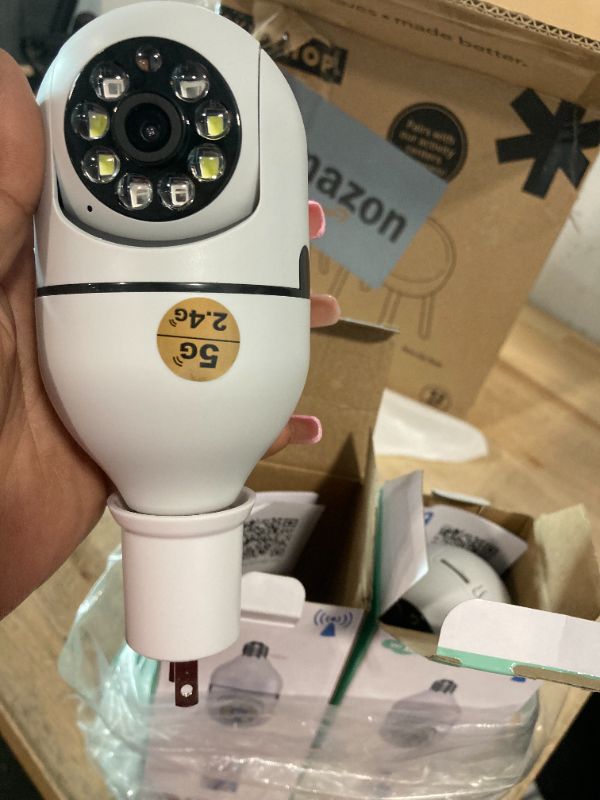 Photo 1 of 2Pcs Light Bulb Security Camera 2.4GHz & 5G WiFi Outdoor, 1080P E27 Light Socket Security Camera, Indoor 360° Home Security Cameras, Full Color Day and Night, Smart Motion Detection (2PCS, Support 5G)