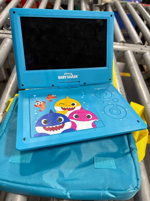 Photo 2 of ***DVD PLAYER ONLY*** DP AUDIO Pinkfong Baby Shark 9'' Portable DVD Player for Kids with Matching Headphones and Carrying Bag, Compatible with CDs, DVDs, USB and SD Card, Swivel Screen