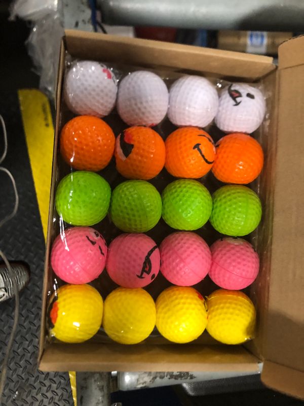 Photo 1 of 20 Pieces Golf Party Favors Smile Stress Ball Foam Golf Practice Balls Stress Relief 1.57 Inch Stress Relief Balls for School Carnival Reward, Summer Golf Party Gift Bag Fillers