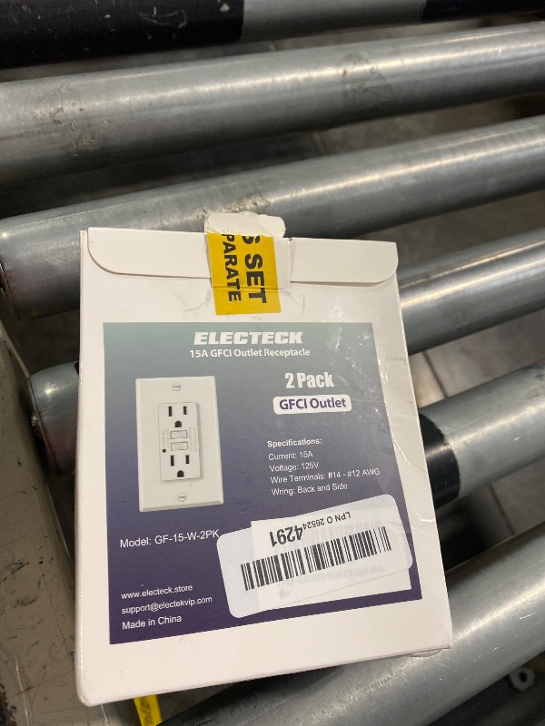 Photo 2 of   ELECTECK 2 Pack GFCI Outlets 15 Amp, Non-Tamper Resistant, Decor GFI Receptacles with LED Indicator, Ground Fault Circuit Interrupter, Wallplate Included, ETL Listed, White