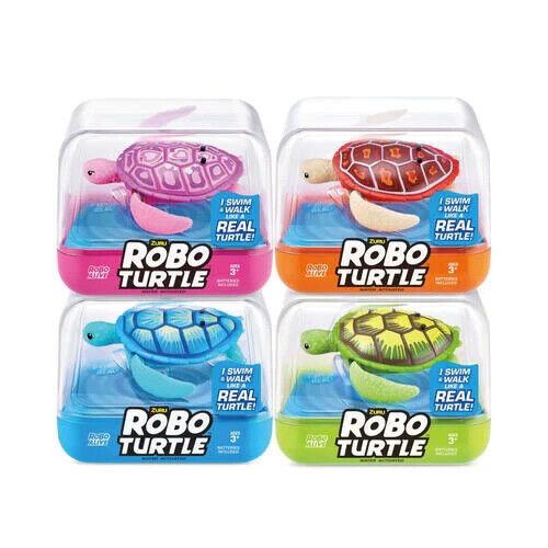 Photo 1 of * ONLY 2 *  Orange and blue Zuru Robo Alive Robo Turtle - ORANGE AND BLUE BUNDLE 