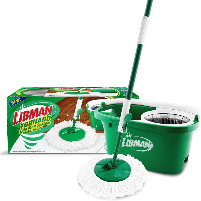 Photo 1 of Libman Tornado Spin Mop System | Mop and Bucket with Wringer Set | Spin Mop | Floor Mop | Libman Mop | Mops for Floor Cleaning | Hardwood Floor Mop | 1 Mop Head Included
