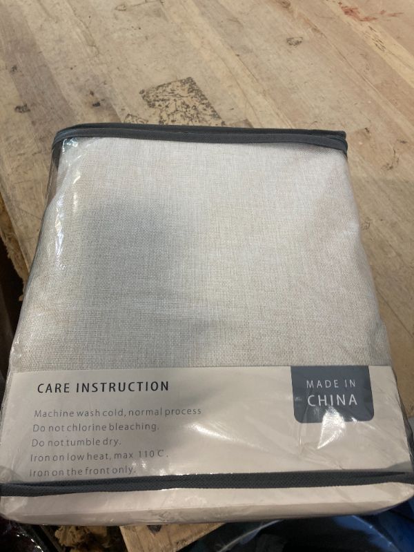Photo 1 of 100% Blackout Shield Linen Blackout Curtains for Bedroom 108 Inches Long, Back Tab/Rod Pocket Living Room Drapes, Thermal Insulated Blackout Curtains 2 Panels Set, 50" W x 108" L,Cream
