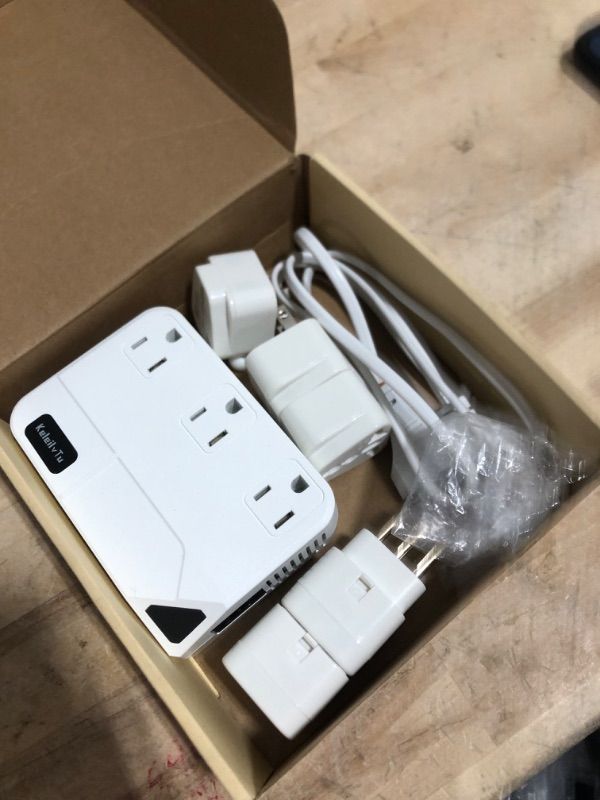 Photo 1 of 250 Watt Travel Voltage Converter, 100V-220V Travel Voltage Converter for Curlers, Hair Straighteners, Chargers with 4 USB Charging Ports and 3 AC Plugs, Includes A, C, D, G, I, L Plugs (Black)