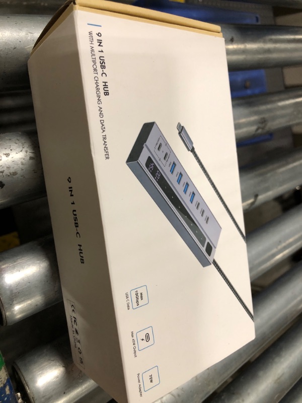 Photo 1 of Powered USB C Hub, PULWTOP 9-in-1 USB-C Hub suppprt 10Gbps & PD 45W Max Charging(Not Support Video), USB C Spliter with 3 USB C, 4 USB A for Laptop, MacBook, iPad and More (72W Adapter Included)